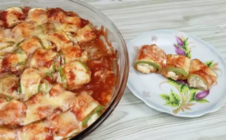 Кабачки с твороженной начинкой