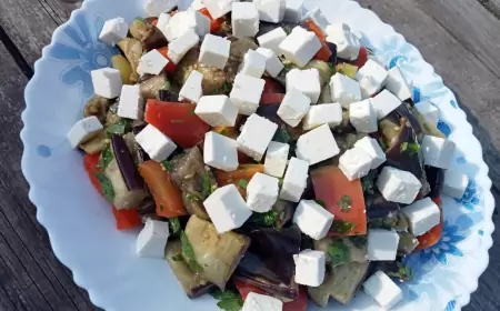 Салат с баклажанами и болгарским перцем