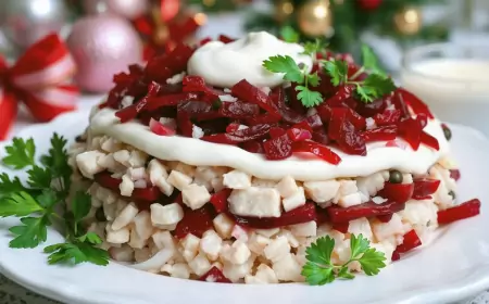 Салат "Шуба" с селёдкой и свёклой