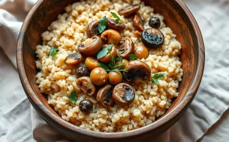 Полезная гречка с грибами и луком