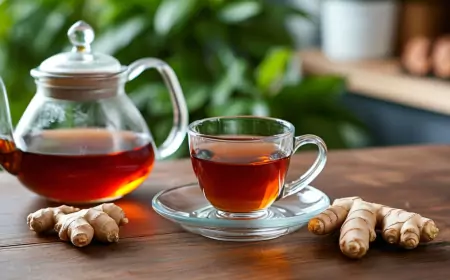 Чай с запеченными фруктами и имбирем
